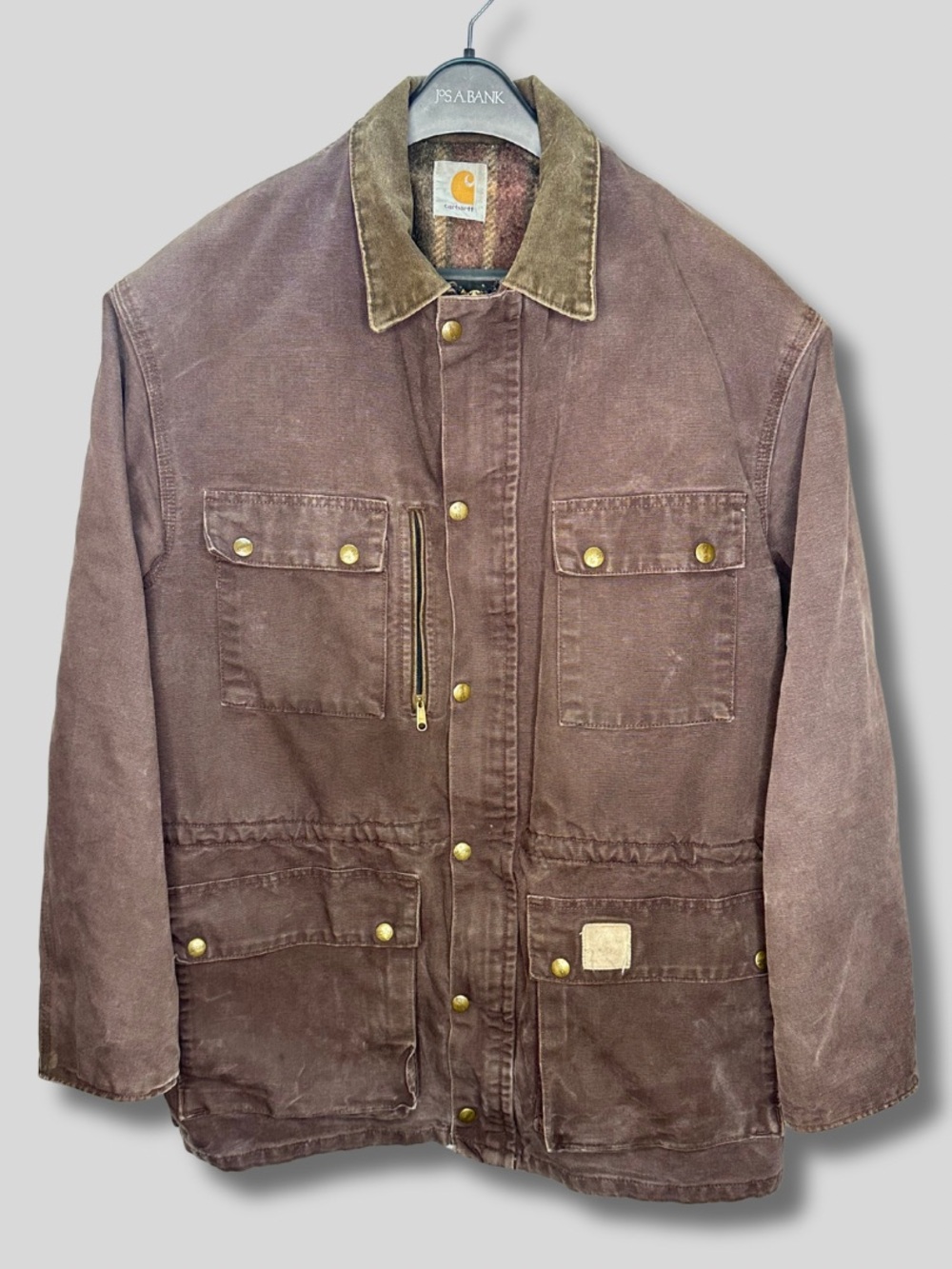 Vintage Carhartt PB1366 XL Brown Blanket Lined Duck Canvas Barn Chore Coat